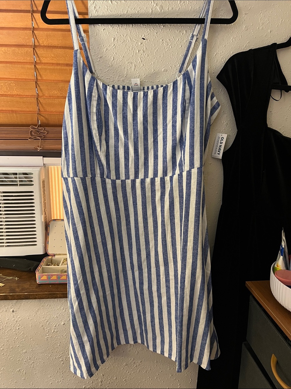 Old Navy Blue and White Striped Mini Dress